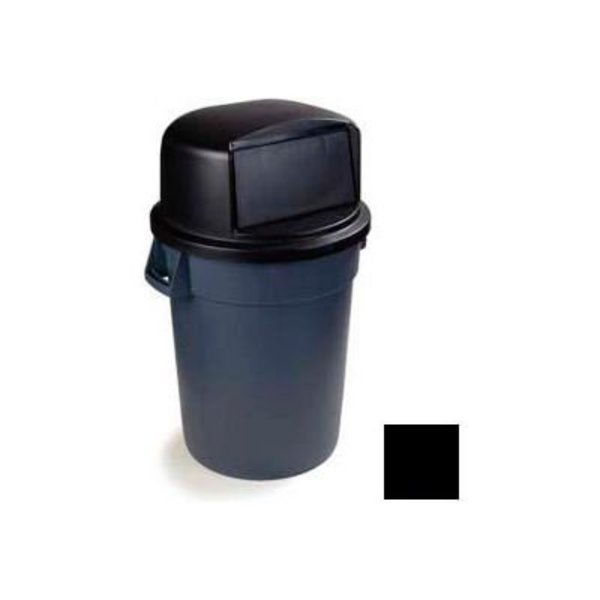 Carlisle Foodservice Carlisle Bronco Round Waste Container Dome Lid With Hinged Door For 32 Gallon, Black - 34103403